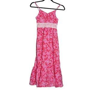 BTWEEN Girl’s Pink Floral Maxi Dress Lace Size 10 NWT Barbie Summer
